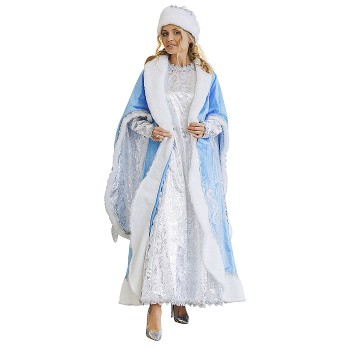 Костюм "Снегурочка Премиум" (платье, шапка, шуба, подъюбник) р. 164-48