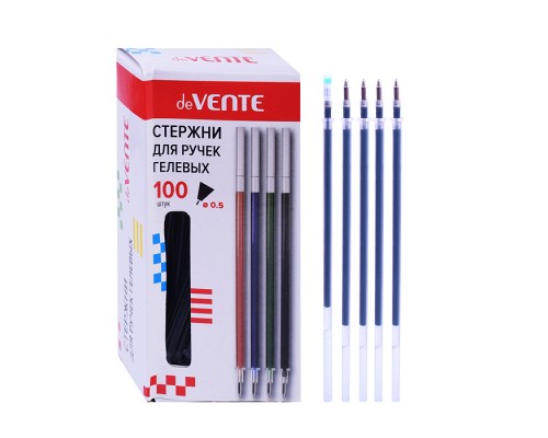 Стержень для ручек гелевых d=0,5 мм, 130 мм, с защитным колпачком, черный