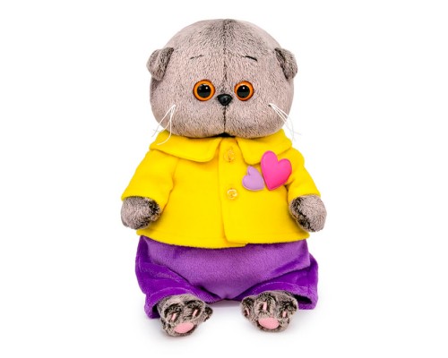 Кот Басик BABY в курточке с сердечками