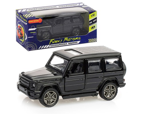 Черная инерционная машинка Внедорожник die-cast, 1:32, открывающиеся двери