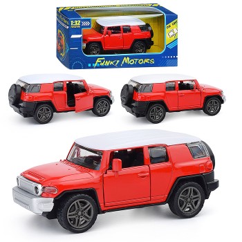 Красная инерционная машинка Внедорожник die-cast,1:32, открывающиеся двери