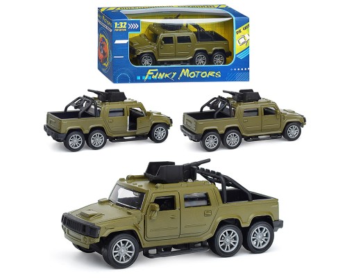 Хаки инерционная машинка Горный пикап die-cast,1:32, открывающиеся двери
