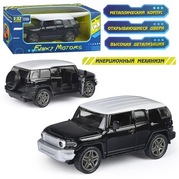 Чёрная инерционная машинка Внедорожник die-cast,1:32, открывающиеся двери