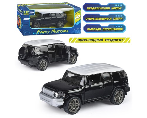 Чёрная инерционная машинка Внедорожник die-cast,1:32, открывающиеся двери