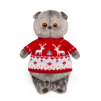 Кот Басик в свитере с оленями