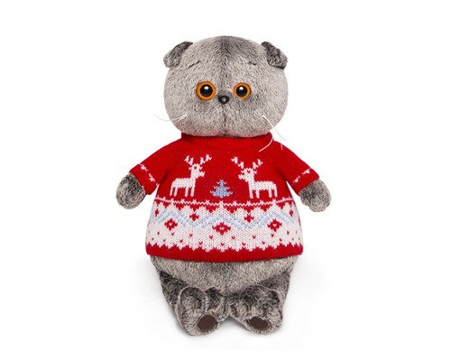 Кот Басик в свитере с оленями