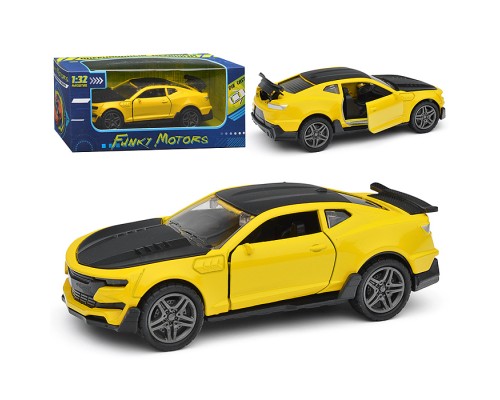 Чёрно-желтая инерционная машинка die-cast,1:32, открывающиеся двери