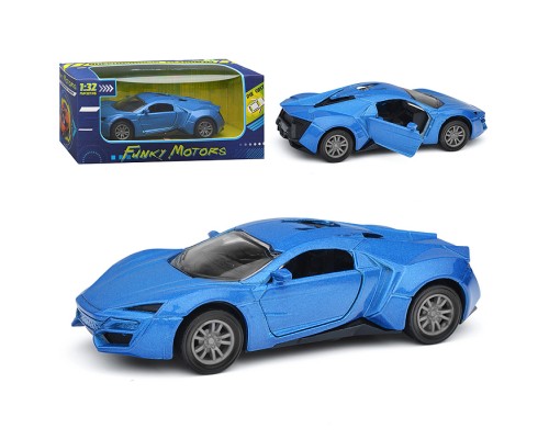 Синяя инерционная машинка Купе die-cast,1:32, открывающиеся двери