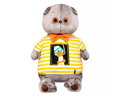 Кот Басик в футболке "Гусик в маске для плавания"