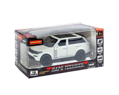 Машина метал. инерционная, М1:36, 3 открыв. двери "Парк Техники" джип белый