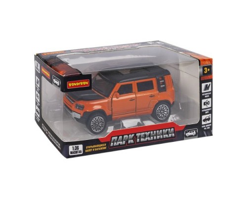 Машина метал. инерционная, М1:36, 4 открыв. двери "Парк Техники" джип рыжий