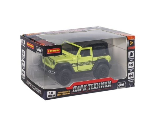 Машина метал. инерционная, М1:36, 4 открыв. двери "Парк Техники" джип салатовый