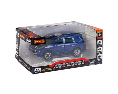 Машина метал. инерционная, М1:36, 4 открыв. двери "Парк Техники" джип темно-синий