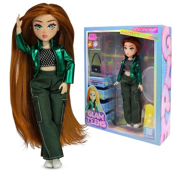 Модная кукла коллекция Glam Teens Джинни с аксессуарами, 25 см,