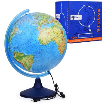 Глобус Земли физический 400мм с подсветкой Классик Евро