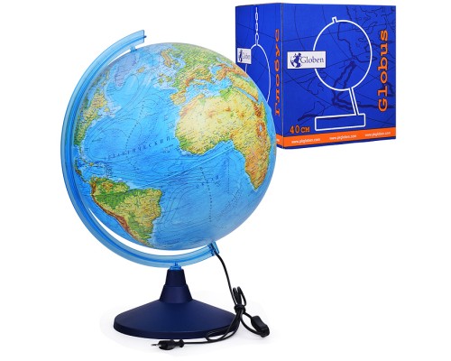 Глобус Земли физический 400мм с подсветкой Классик Евро