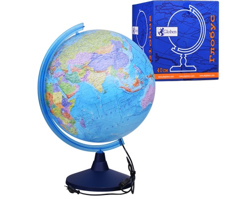 Глобус Земли политический 400 мм с подсветкой Классик Евро