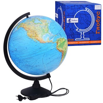 Глобус Земли физико-политический 320мм с подсветкой Классик