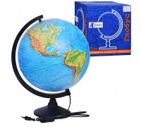 Глобус Земли физический 320мм с подсветкой Рельефный Классик