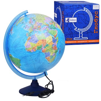 Глобус Земли политический 320 мм с подсветкой Классик Евро