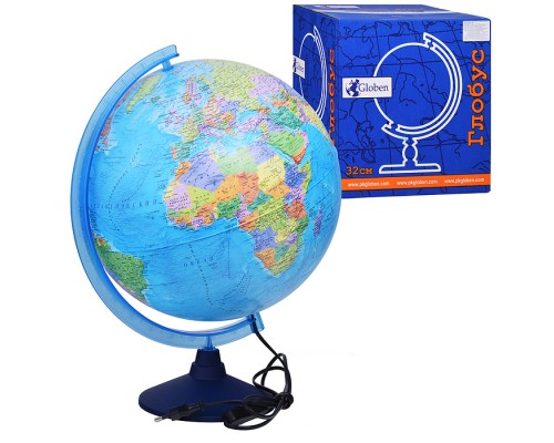 Глобус Земли политический 320 мм с подсветкой Классик Евро