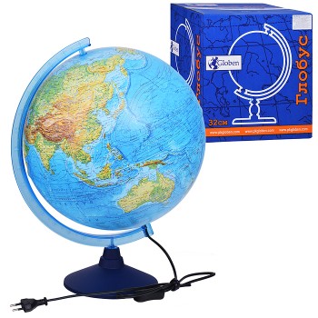 Глобус Земли физико-политический 320мм с подсветкой Классик Евро