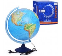 Глобус Земли физико-политический 320мм с подсветкой Рельефный Классик Евро