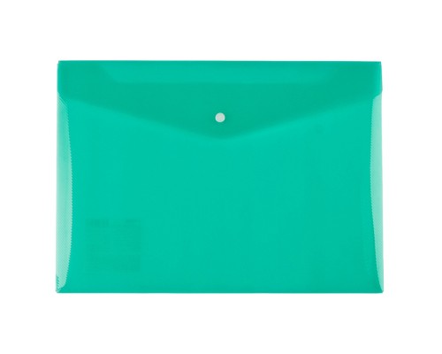Папка-конверт с кнопкой А4 120 мкр. диагональ, зеленый Classic Lite