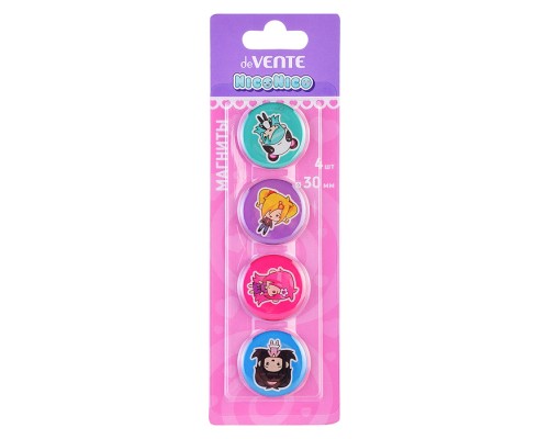 Магнит для доски офисной "NicoNico" &Oslash; 30 мм, 4 шт.