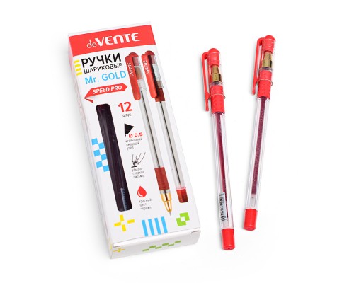 Ручка шариковая "Mr. Gold" серия Speed Pro, d=0,5 мм, ультра гладкое письмо,красная
