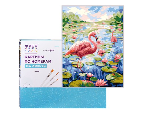 Набор для раскрашивания по номерам 40х30 "Фламинго на пруду"