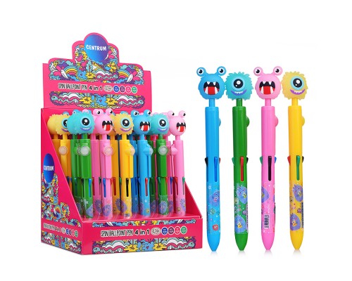 Ручка-автомат "Монстрики" 4 цвета, 0,7 мм в диспле