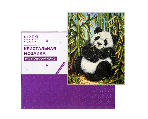 Кристальная (алмазная) мозаика на подрамнике 30х40 "В зарослях бамбука"