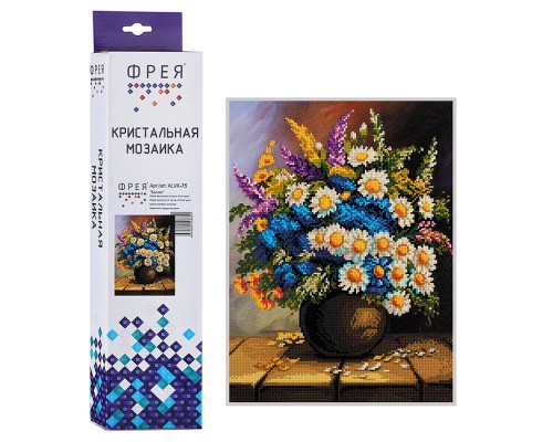 Кристальная (алмазная) мозаика 30х40 "Букет полевых цветов"
