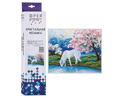 Кристальная (алмазная) мозаика 40х30 "Сказочный единорог"
