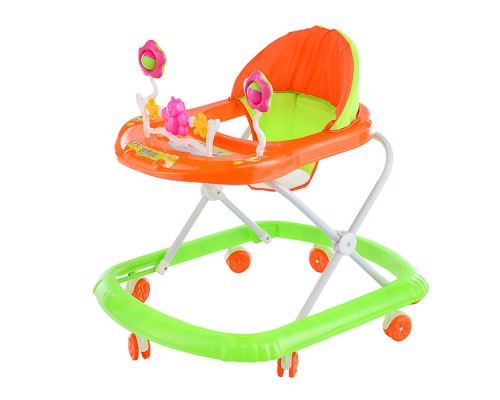 Ходунки "Бабочка с цветочками" (зеленый-оранжевый) в пакете