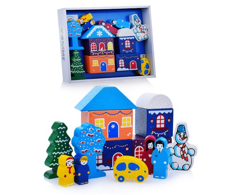 Конструктор "Цветной городок. Зима" 14 дет.