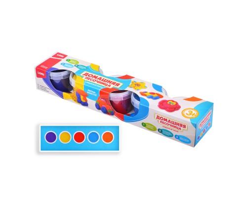 Радужный песок. Набор из 5 цветов по 140 гр, формочка