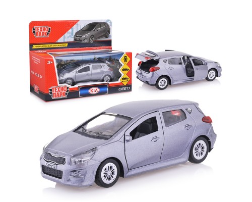 Машина металл Kia Ceed, 12см, (открыв. двери, серый) инерц., в коробке