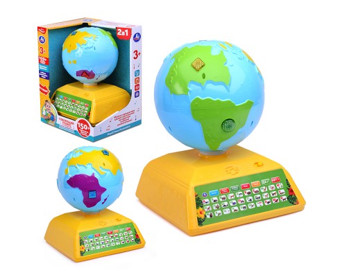 Говорящий глобус с планшетом "Азбука животных" (150 фактов, звуков, свет, на бат.) в коробке