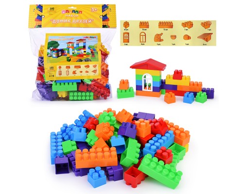 Игрушка-конструктор детский, набор "Домик Друзей", 100 деталей