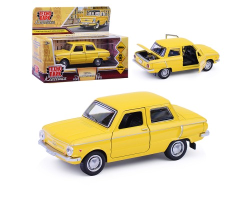 Машина металл ЗАЗ-968а "Запорожец" 12 см, (двер, желтый) в коробке