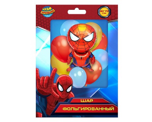 Шар фольгированная фигура "Человек паук" 48*78 см.