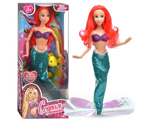 Кукла София 29см, "Сказочная русалка" "(руки и ноги сгиб., питомец в наб.,) в коробке