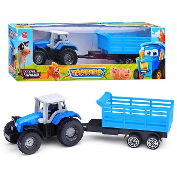 Трактор с прицепом, коробка 20*6*6см.