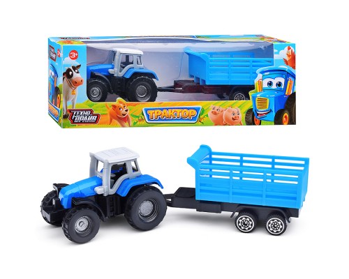 Трактор с прицепом, коробка 20*6*6см.