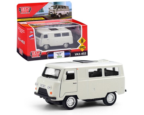 Машина металл уаз-452 "Буханка" 10,5 см, дв, инерц, серебристый, кор.