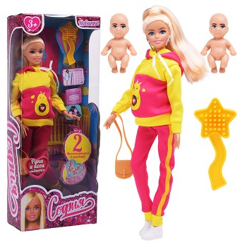 Кукла 29 см София беременная двойней (руки и ноги сгиб, акс.)