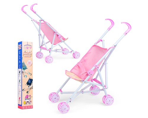 Коляска для кукол трость, прогулочная, цвет розовый