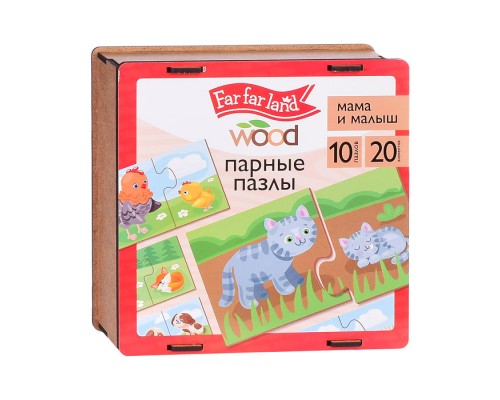 Пазлы зигзаг "Мама и малыш" (деревянная)